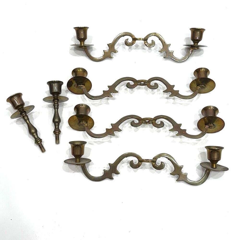 Vintage Brass Candelabra Parts Pieces for Candlestick Holder - Approx 10" L